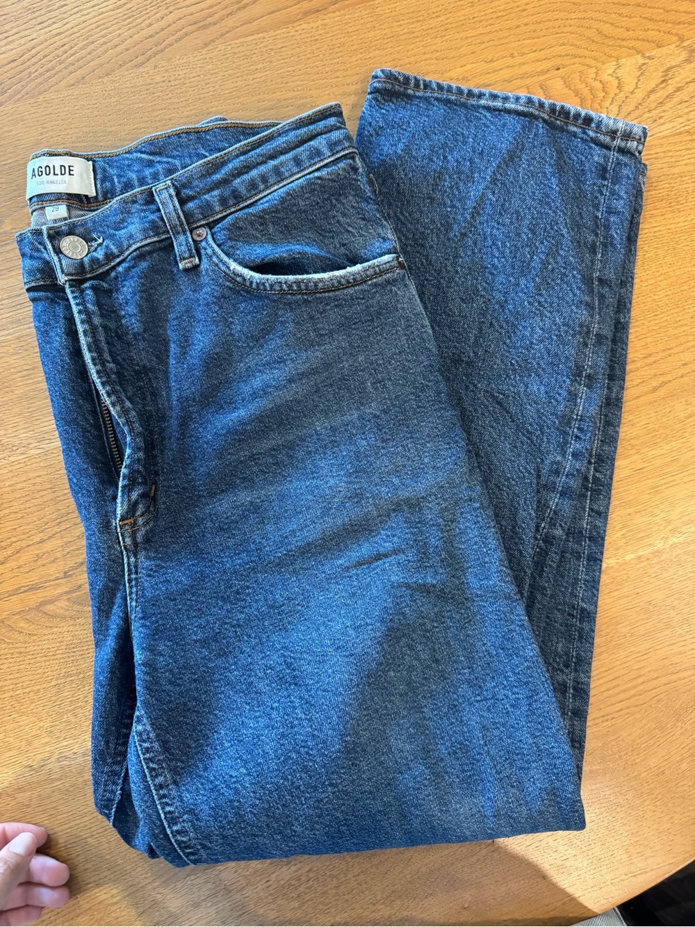 Agolde Women's Dark Blue Ankle Crop Jeans - Picture 1 of 4